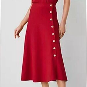 Ann Taylor Button Detail Flair Sweater Skirt M